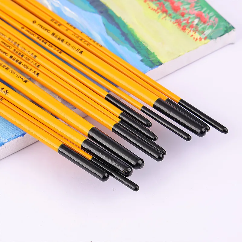 12 шт./набор, кисти для рисования с волчьей шерстью