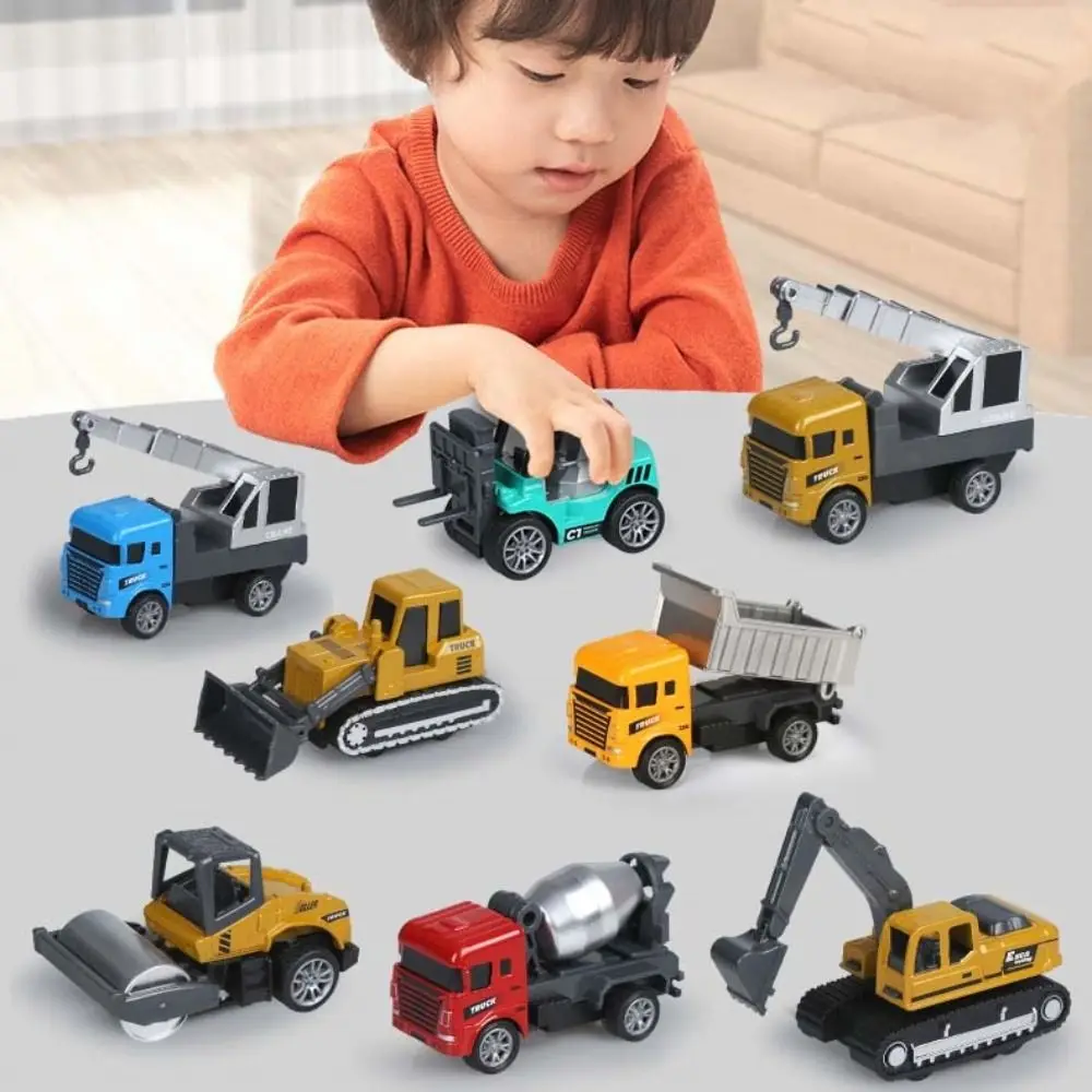 Loader รถแทรกเตอร์วิศวกรรมรถบรรทุกของเล่น Bulldozer Mixer คอนเทนเนอร์รถก่อสร้างของเล่นเลื่อนโลหะผสมโลหะ Excavator ของเล่น