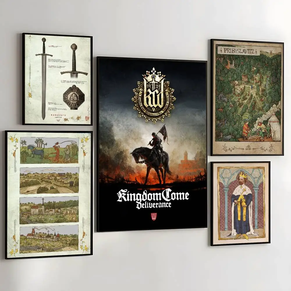 Game Kingdom Come Deliverance Retro Art Poster Art With Prints Home bedroom living room decoration gift