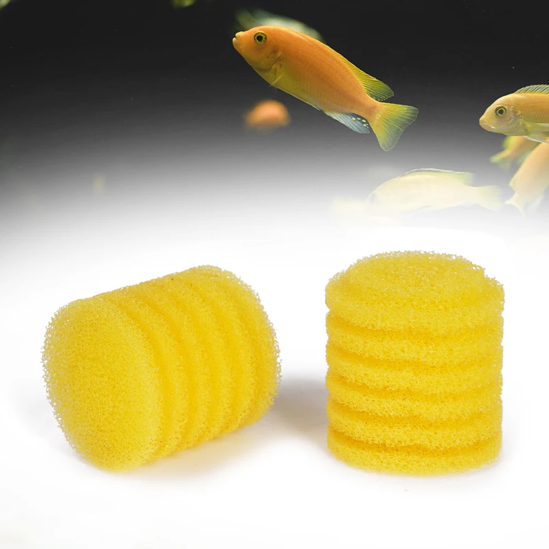 2-10pcs Fish Tank Filter Sponge Built In Filter Element Yellow Cotton Core Fish Tank Replacement Sponge Pet Aquarium Accessories