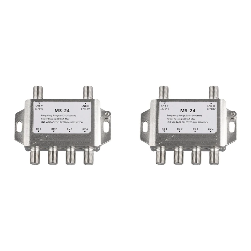 B63B-2X 2 In 4 Out Diseqc 4X2 Switch Satellite Signal Multiswitch LNB Voltage Selected 950-24000Mhz For TV Receiver