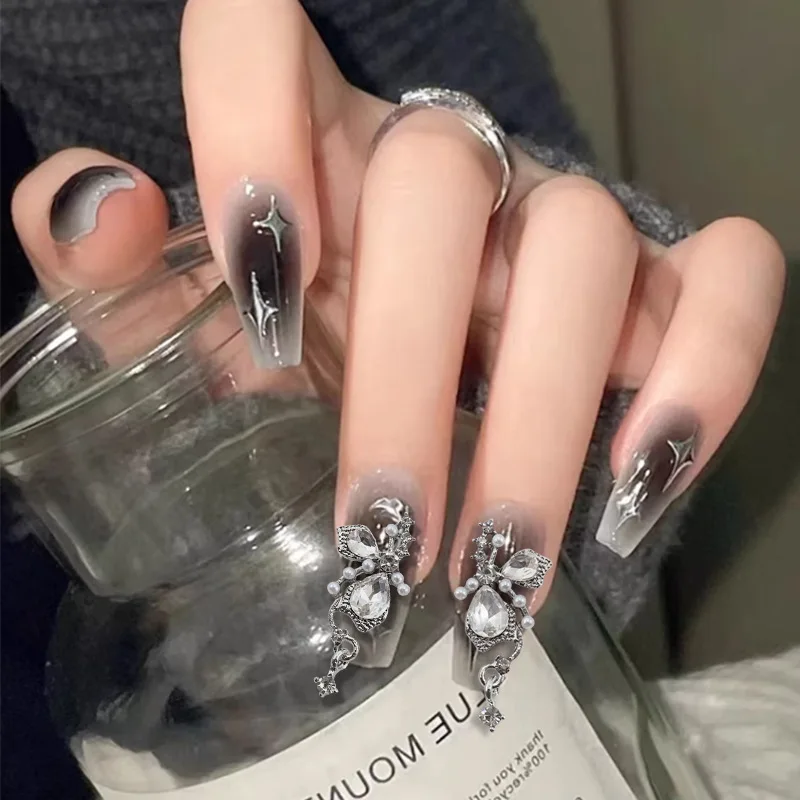 5 쌍 3D 럭셔리 합금 절반 나비 날개 네일 아트 펜던트의 매력 매니큐어 손톱 장식 용품에 대한 보석 액세서리