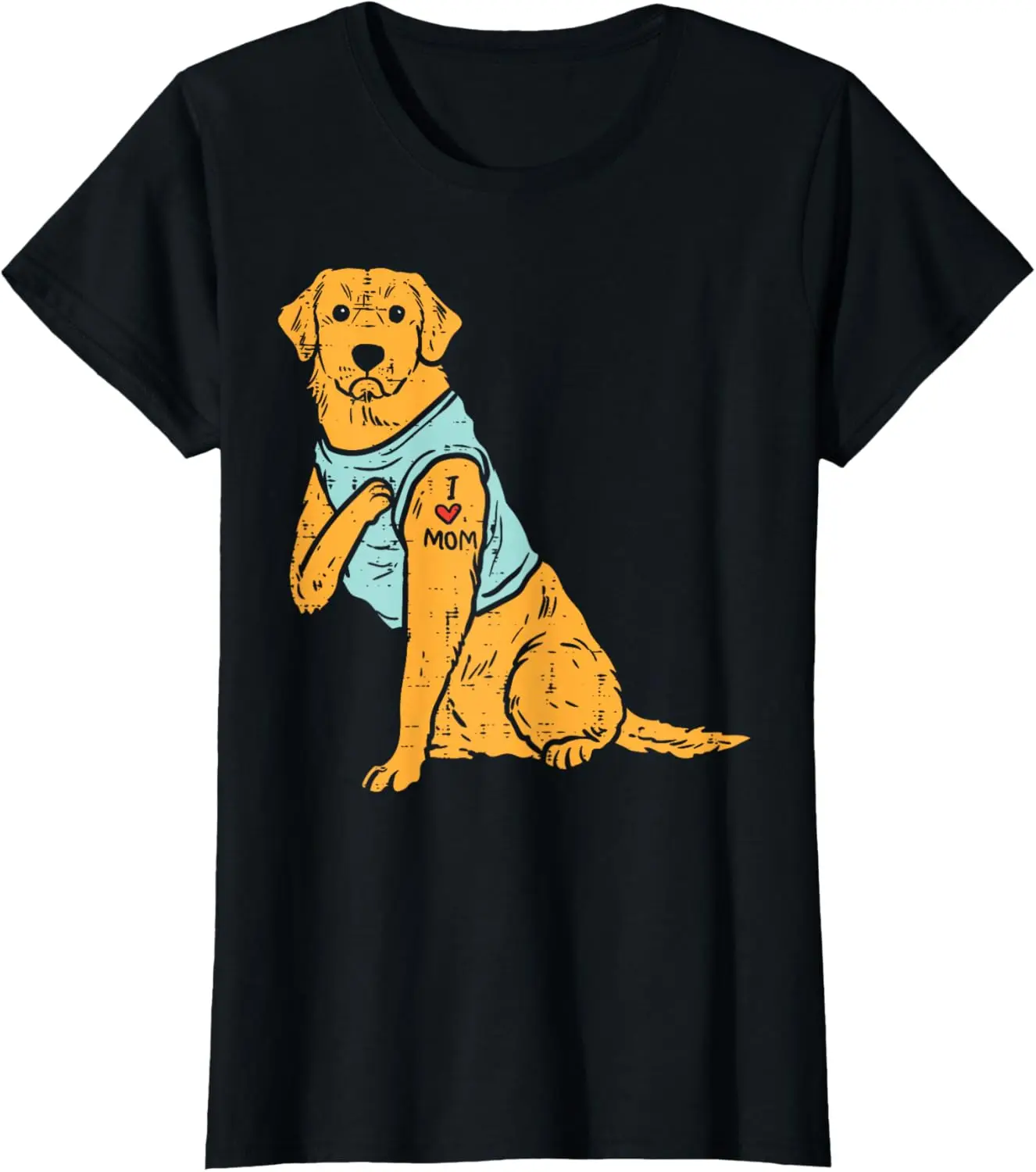 

I Love Mom Golden Retriever Labrador Dog Lover Women Gift T-Shirt