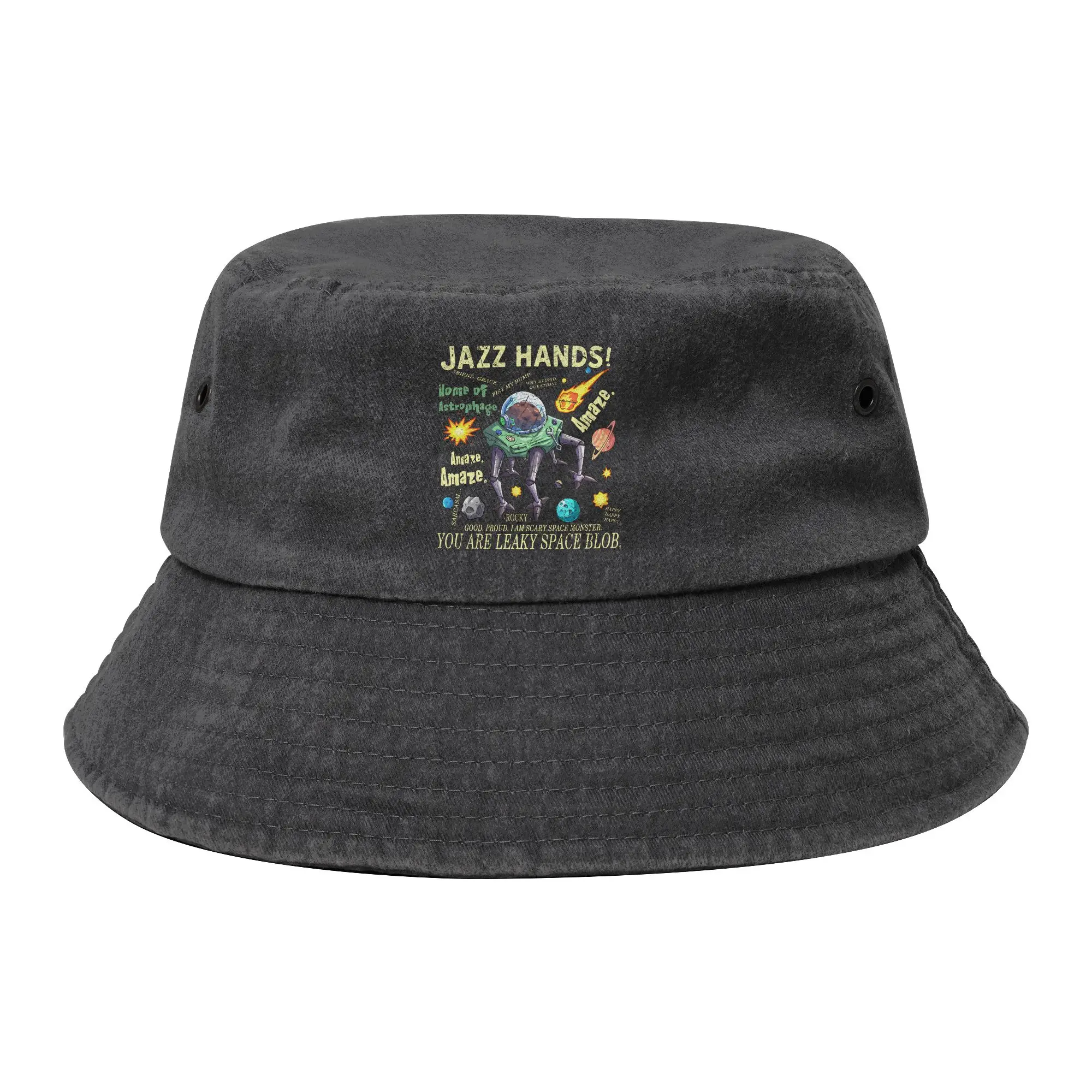 Unisex Distressed Denim Washed Bucket Hats Rocky Amaze Bookish Book Project Hail Mary  Beach Hatwear Fishing Cap Panama Hat