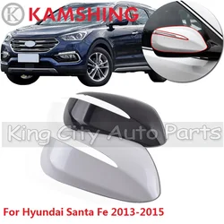 CAPQX Outside Rearview Mirror Cover For Hyundai Santa Fe SantaFe 2013 2014 2015 Rear View Mirror Lid cap hood shell Housing hood