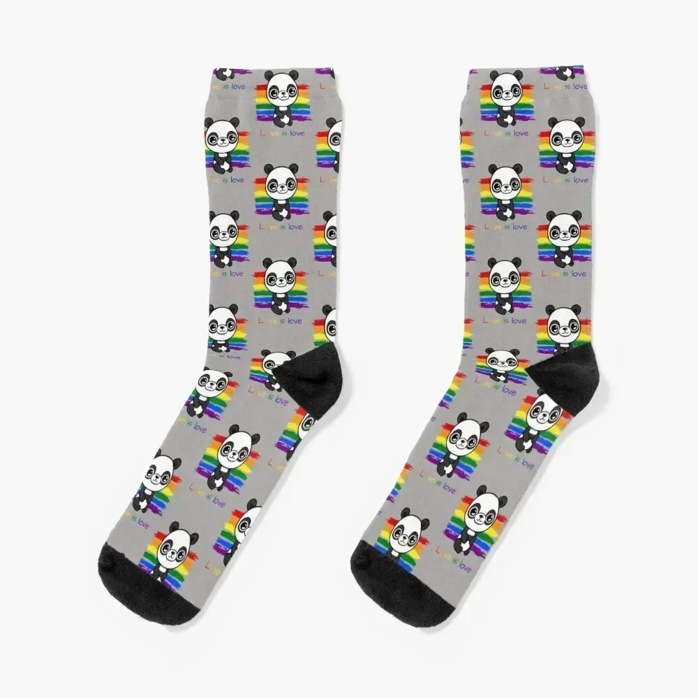 

Love is Love - Panda Socks Heating sock japanese fashion colored luxury Men Socks Women's