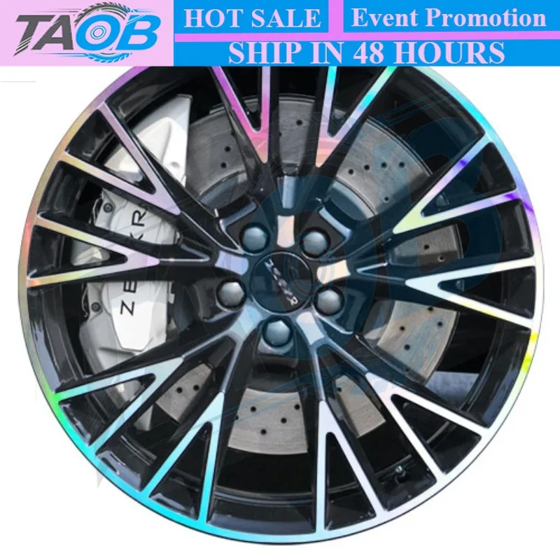 For Zeekr X 18/19/20 inches 4 pieces Wheel hub sticker blackened wheel rim decorative waterproof car sticker scratch cover