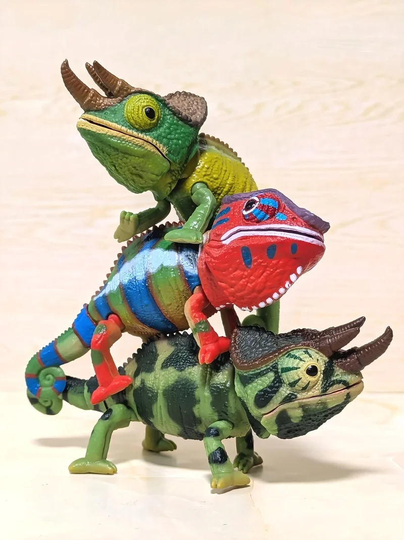 バンダイオリジナル ガシャポン 動物百科事典 カメレオン リアルな動物モデル コレクタブルトイ アクションフィギュア コレクタブル