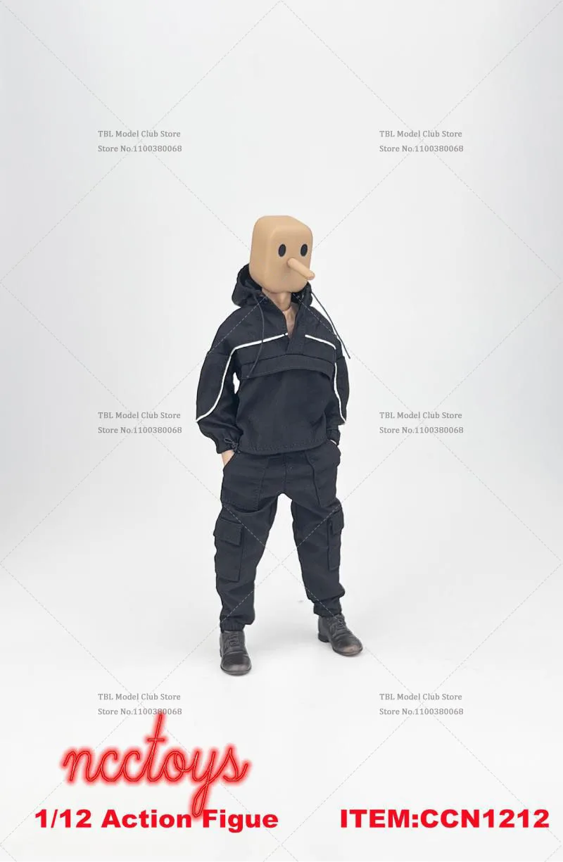 CCN1212 1/12 مقياس الموضة عادية فضفاضة تناسب مقنعين سترة رياضية وسراويل مجموعة ملابس العمل لشخصيات العمل 6 بوصة-NW SHF 3A DAM