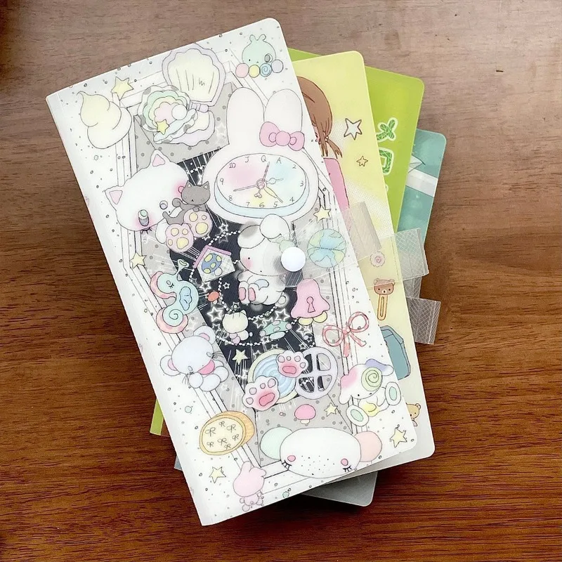 Kawaii الحيوان مجلد ملصق تخزين ألبوم مسمار أعواد تزيين حساب اليد تخزين كتاب 40 سكرابوكينغ تخزين المواد