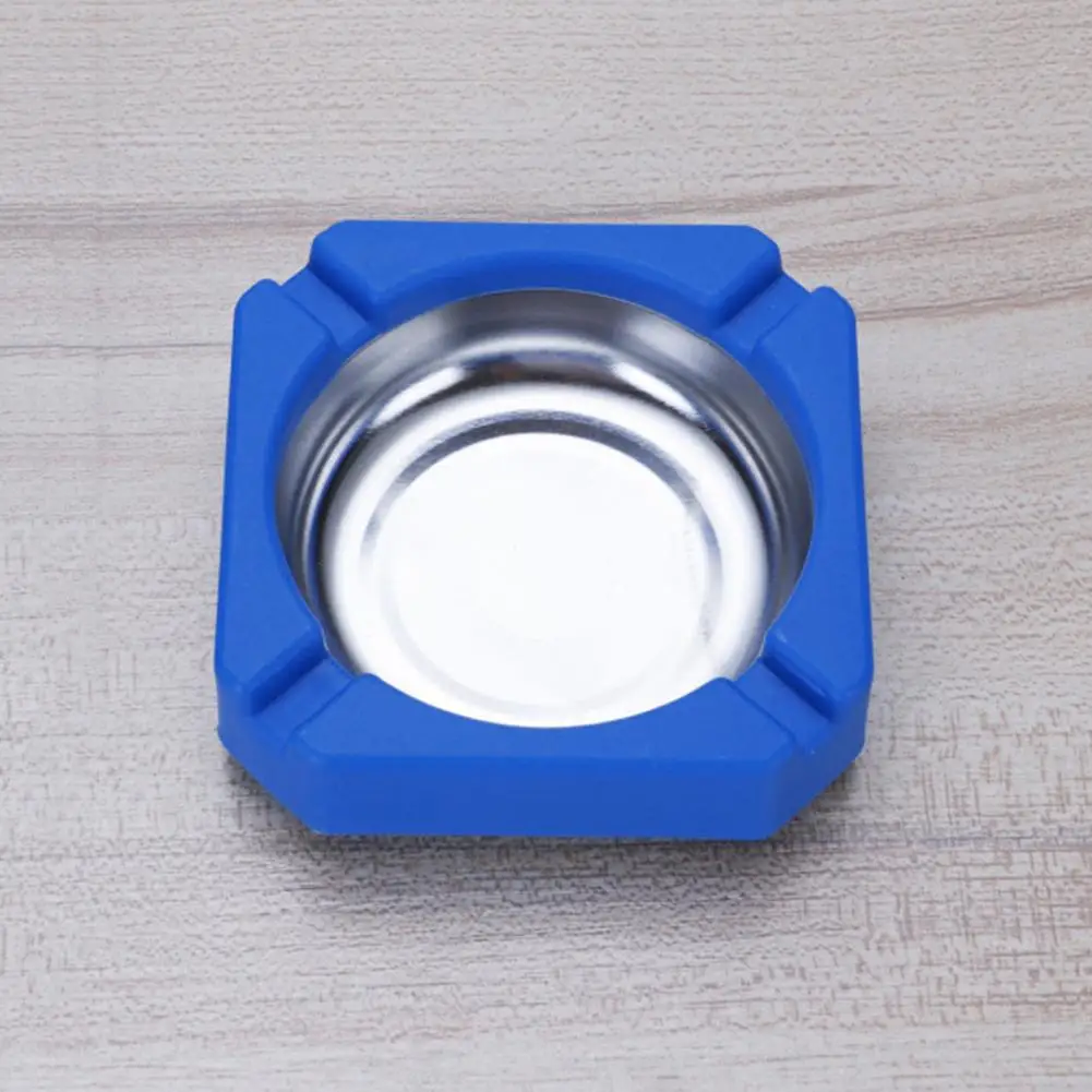 Desktop Ashtray Stainless Steel Windproof Ash Tray Round Cigarette Ashtray Portable Tabletop Windproof Ash Tray Smoker Ash Tray