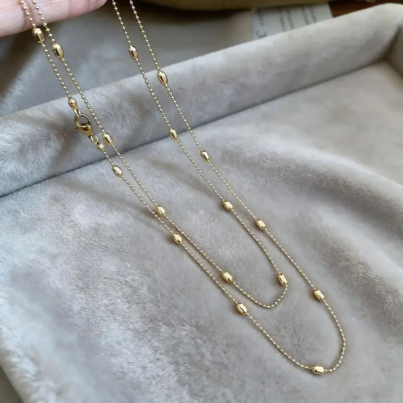 Neue modische gold-silberfarbene lange Pulloverkette für Damen, Party-Schmuck, Charm am Hals, Accessoires, Geschenk, Großhandel
