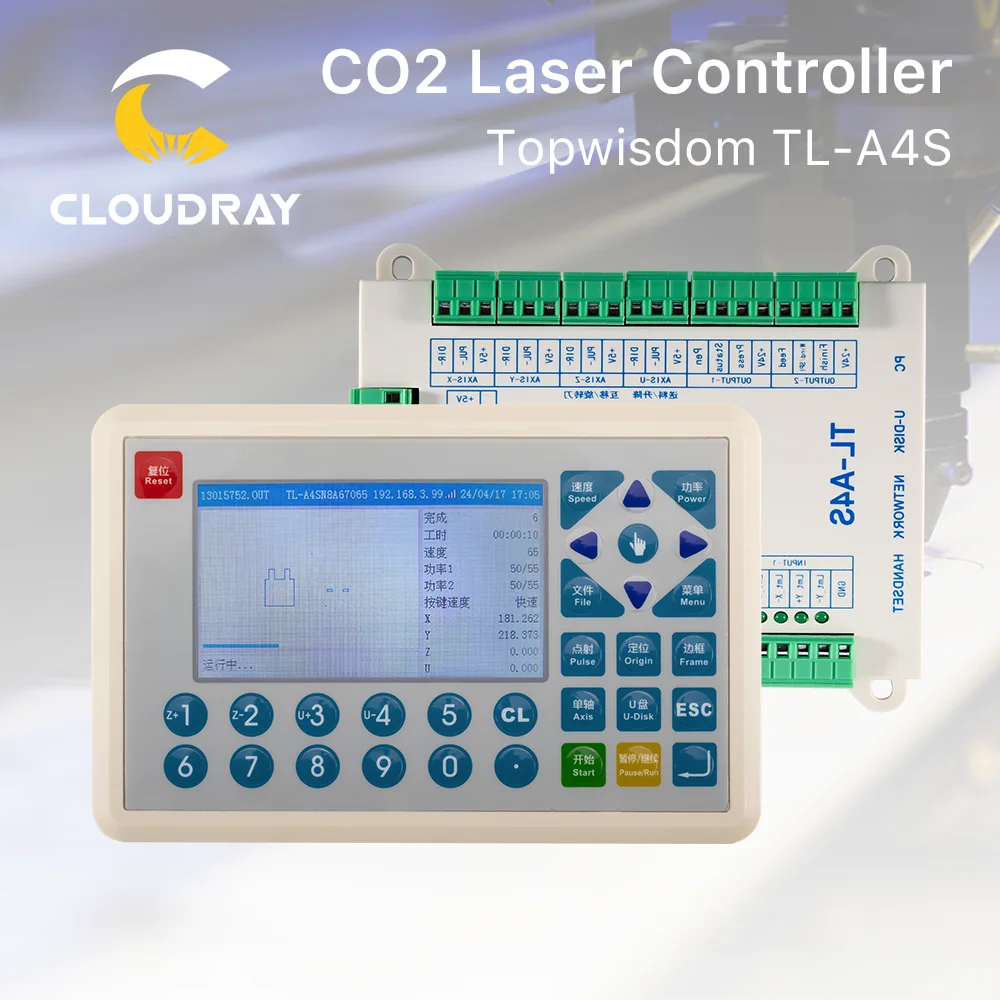 Cloudray CO2 Laser Topwisdom TL-A4S Controller 4 Axes Motion Control Rotary Cutting Carving for Co2 Laser Engraving Cutting