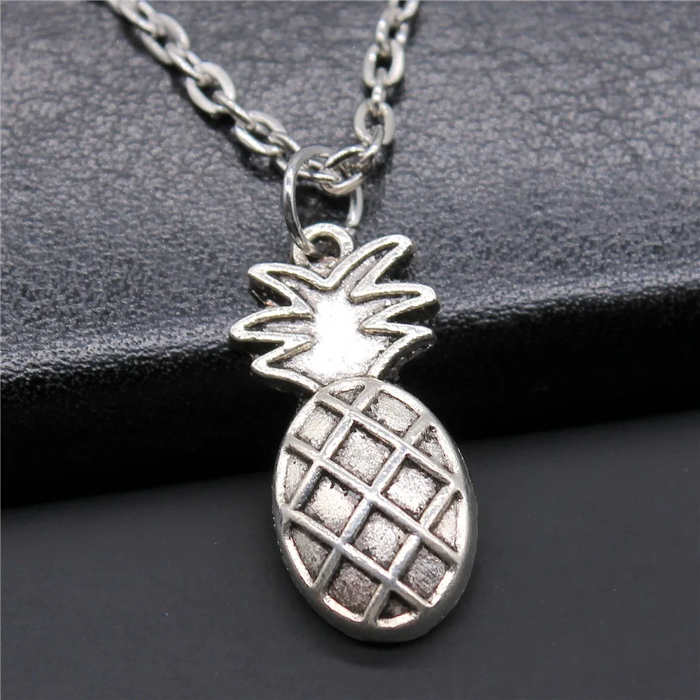 Dropshipping 2 Colors 24x12mm Pineapple Pendant Necklace Jewelry For Women