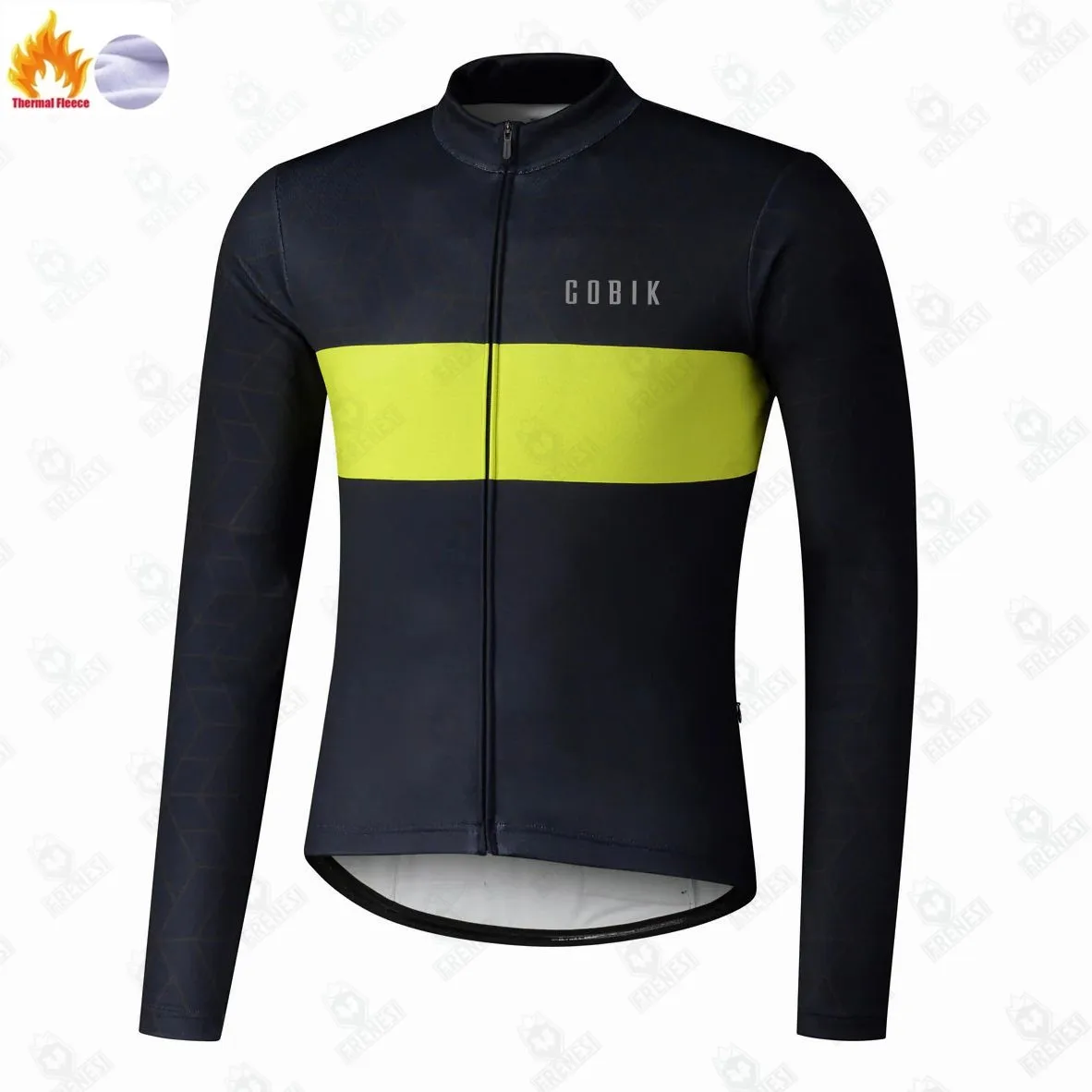 Cobik Vertex Printed Winter Men Long Sleeve Jersey Green Cashmere Top Jacket Bicycle Fleece Clothing Bike Road Ciclismo Hombre