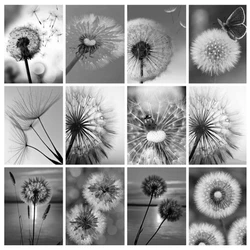 DIY Diamond Painting Cross Stitch Black and White Pictures of Rhinestones Diamond Embroidery Sale Dandelion Mosaic Home Décor
