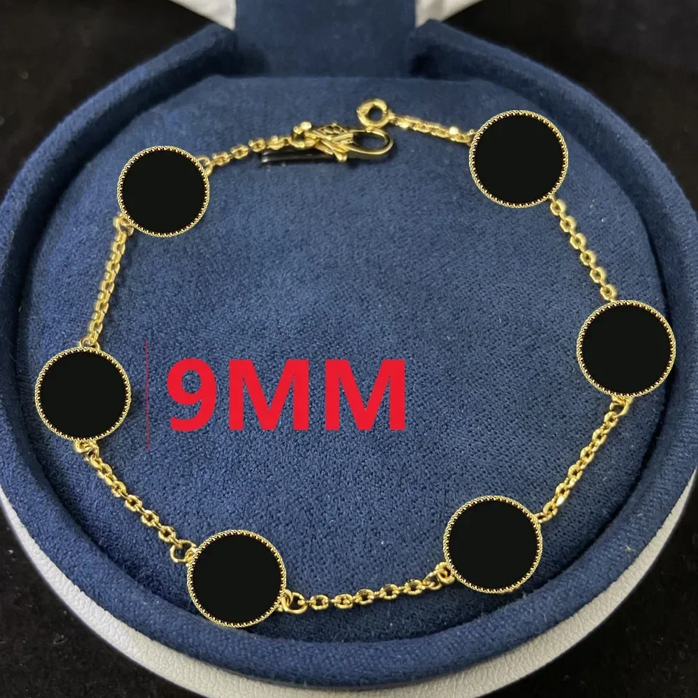 2025 جديد s925 hombres y mujeres joyería de design de lujo 9 مللي متر pulsera de quattro hojas 18K chapado en oro plata أغاتا ديامانتي