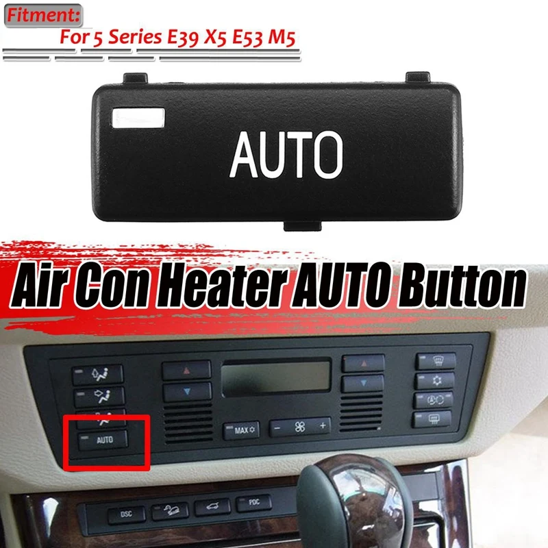 Car Climate Control Panel Air Conrtol Heater Air Auto Button Replacement Key Caps for -BMW 5 Series E39 X5 E53 M5