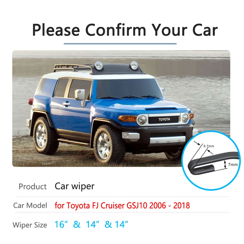 Car Wiper Blade for Toyota FJ Cruiser 2006~2018 GSJ10 Windscreen Windshield Wipers Car Accessories 2007 2010 2012 2015 2016 2017