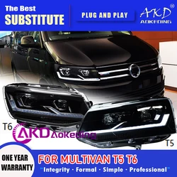AKD Head Lamp for VW Multivan T5 T6 LED Headlight 2010-2021 Headlights T5 T6 DRL Turn Signal High Beam Angel Eye Projector Lens
