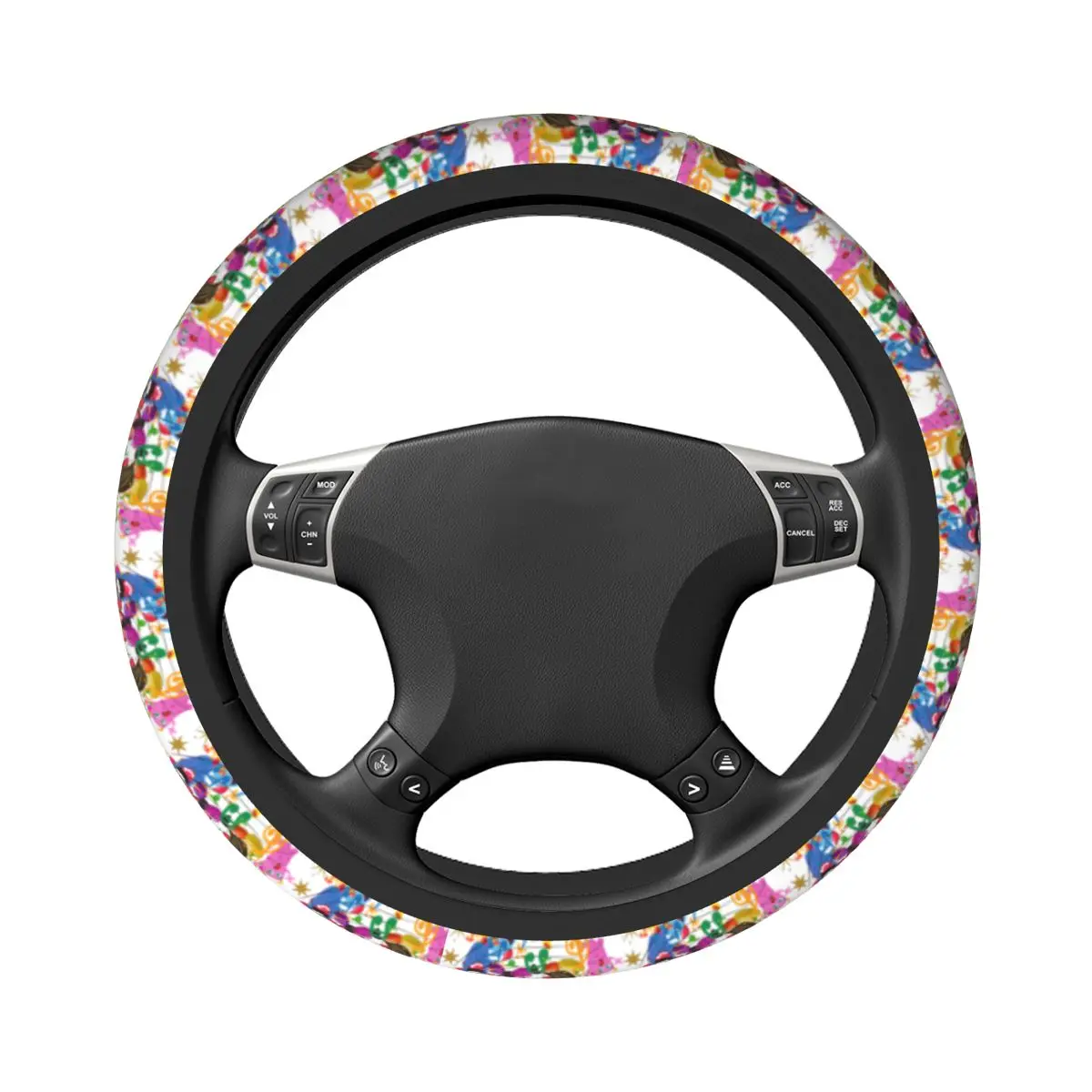 38cm Steering Wheel Covers My Singing Monsters Game Universal Merry Christmas Car-styling Elastische Car Accessories