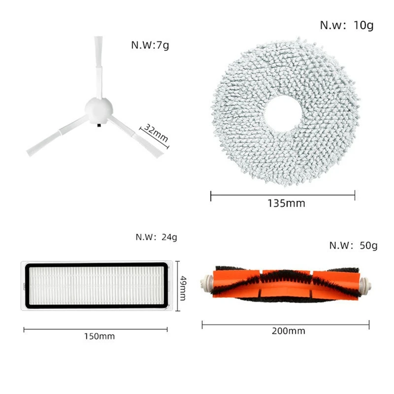 Kit de filtre de brosse principale et latérale pour Xiaomi, pièces de rechange pour aspirateur robot, accessoire pour modèle ata jia BGSM CN/Dreame S10 Pro/Dreame L10S Ultra/X10 +/BGSM GL