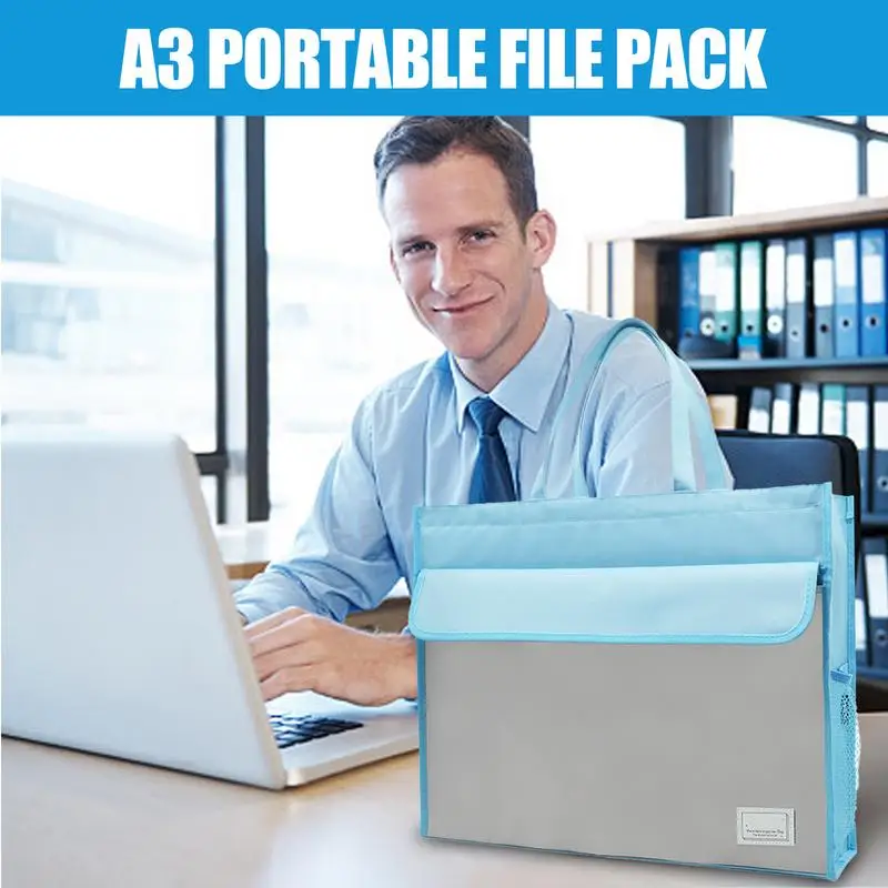 File Tote Bag Pouch A3 File Tote Bag With Handle Large Capacity Portable Document Storage Handbag For Documents Maps News