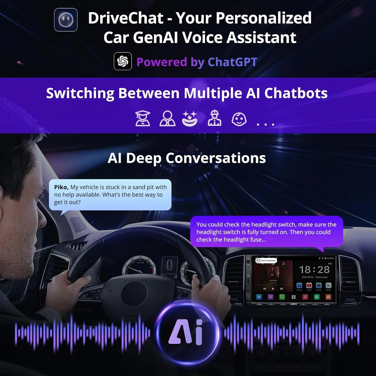 A5L 7' Android-Autoradio mit kabellosem CarPlay und Android Auto, Wi-Fi/Bluetooth, 2G+32G, Rückfahrkamera, GPS-Tracking