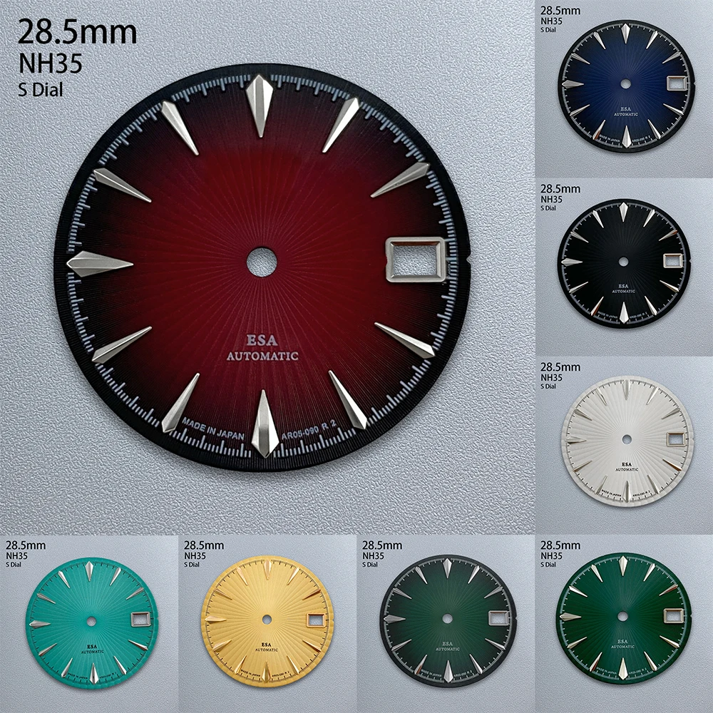 

28.5mm S Logo Cocktail Dial Fit NH35 Japanese Movement Red High-Quality Dial Watch Modification Accessories