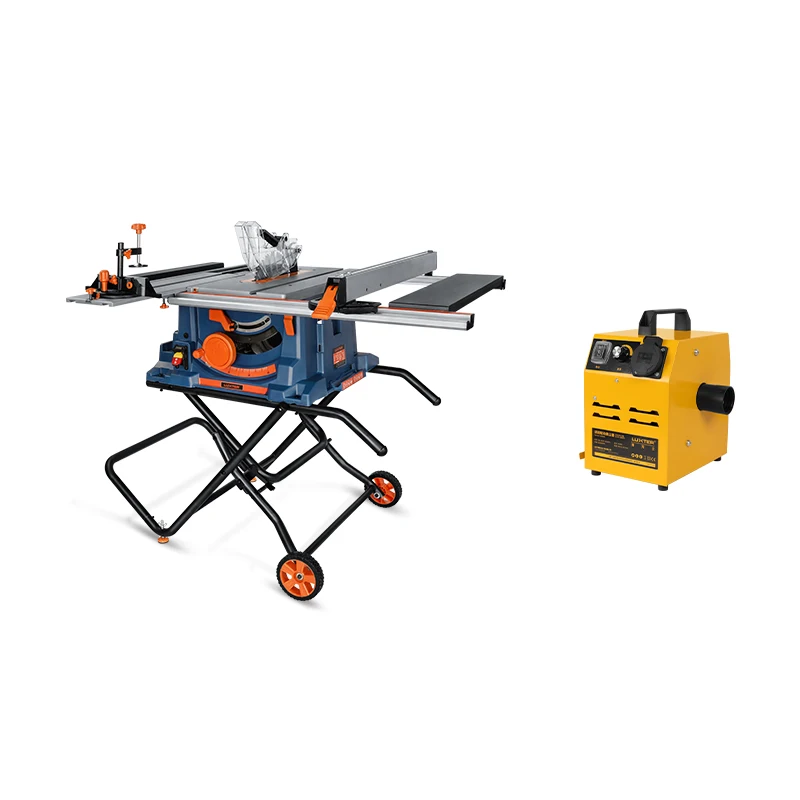 220V 255mm 2000W Folding Table Saw +Vacuum Cleaner for Wood Working