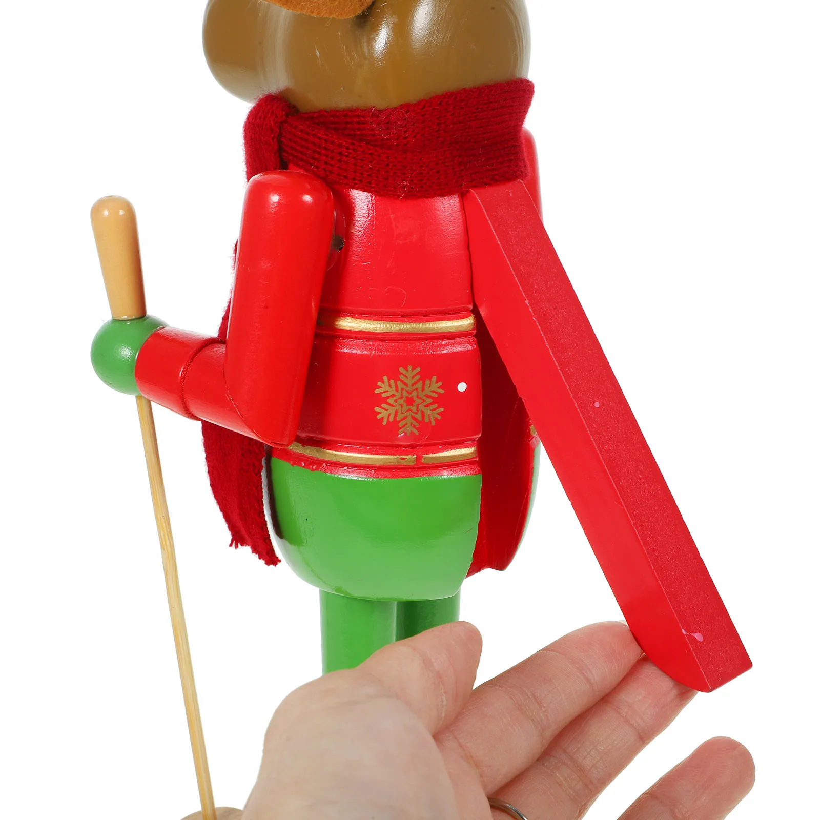 

Classic Christmas Nutcracker Wood Craft Skiing Style Decoration for Indoor Outdoor Holiday Season Festive Display
