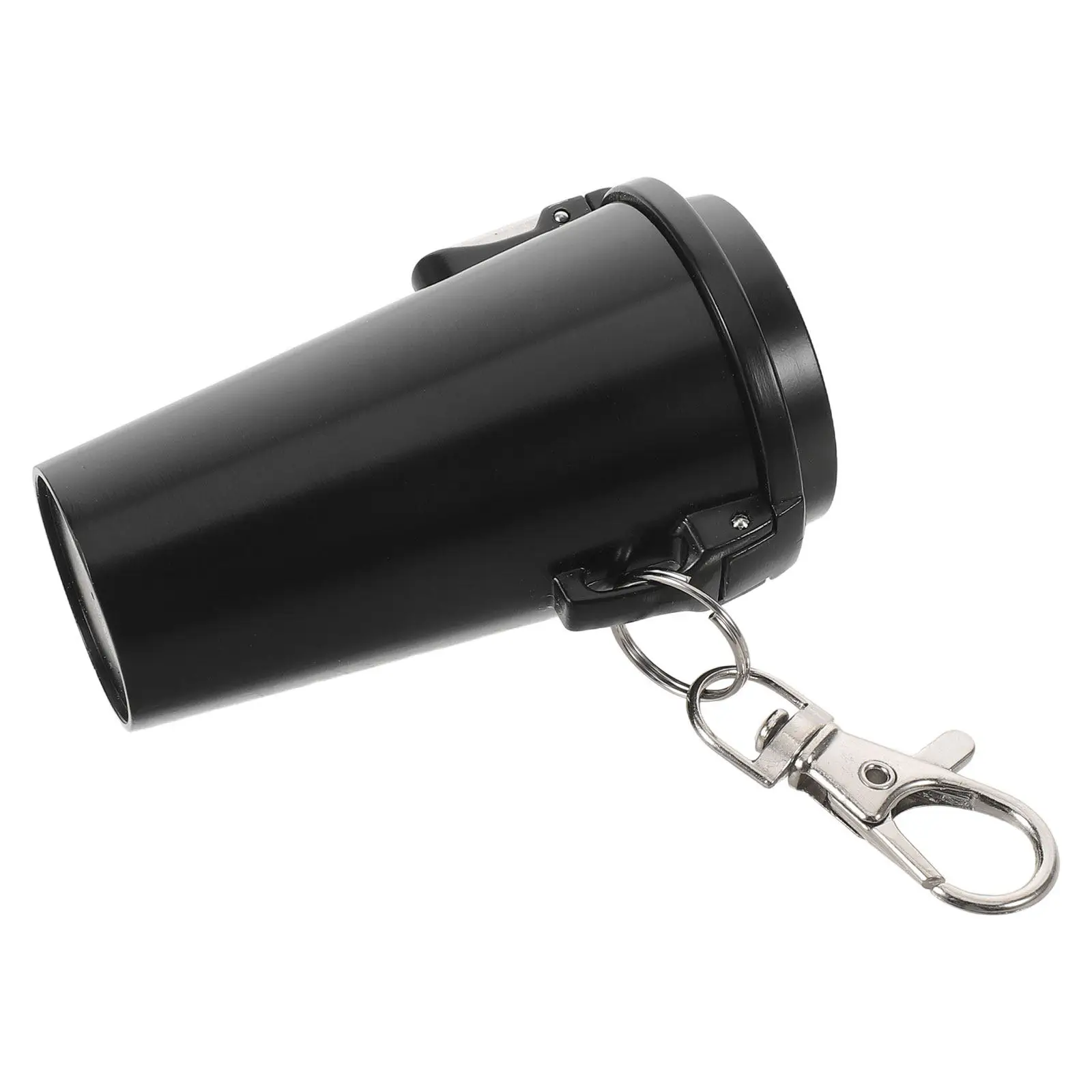 Ashtray with Keychain Desktop Storage Keyring Black Decorative Camping Collector