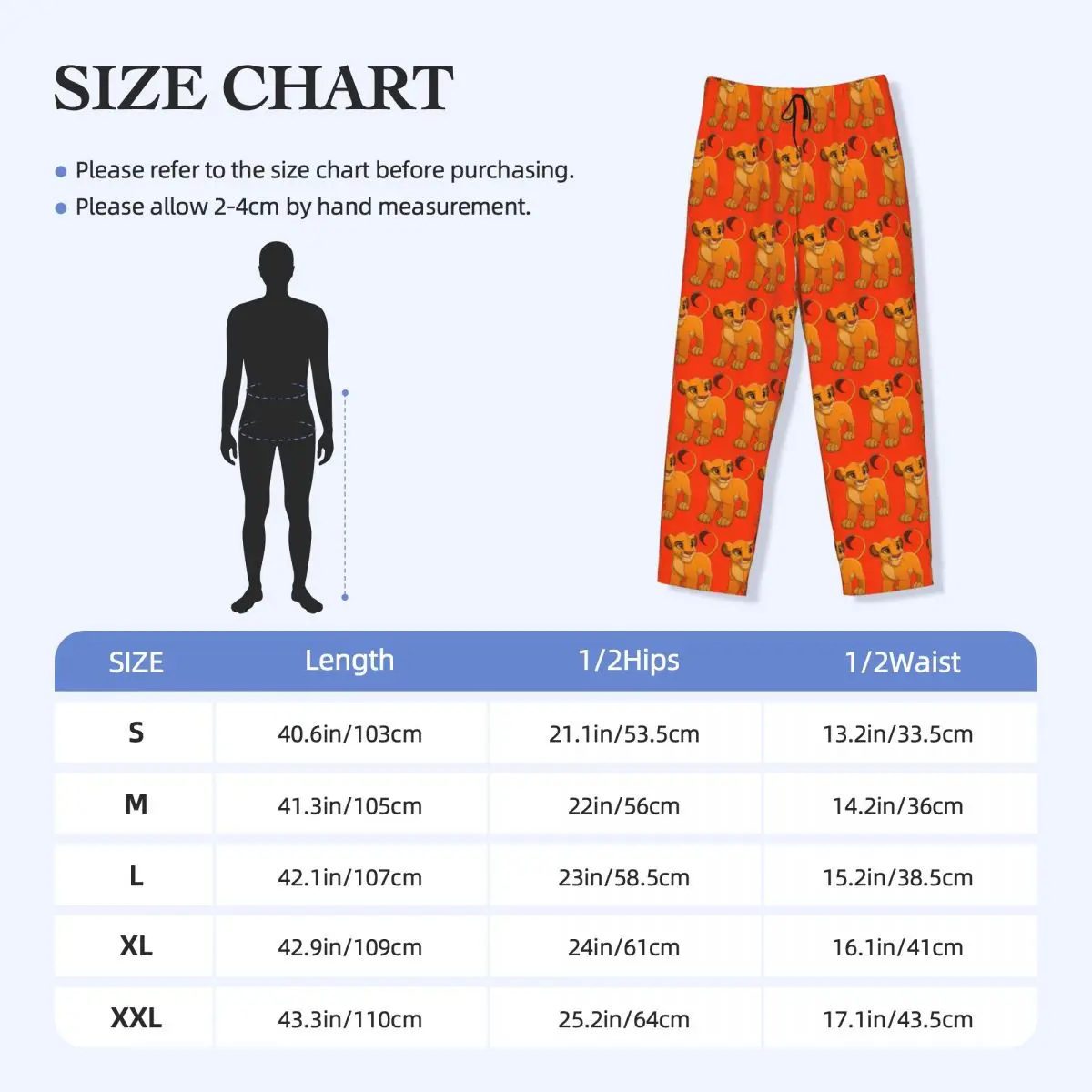 Custom Simba The King Lion Pajama Pants Men\'s Lounge Sleep Stretch Sleepwear Bottoms with Pockets