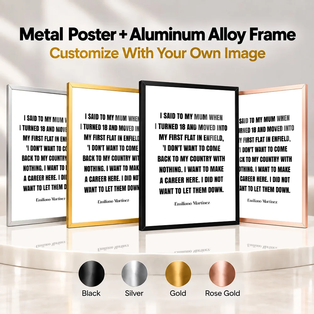 Emiliano Martinez Football Quote Metal Poster With Aluminum Alloy Frame Customized Motivational Typography Wall Art For Studio