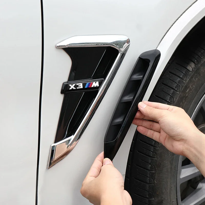 

2 шт. наклейки на боковое крыло автомобиля для BMW X3 G01 X4 G02 X5 G05 вентиляционное отверстие, крышка воздуховыпускного отверстия, авто внешняя замена аксессуаров