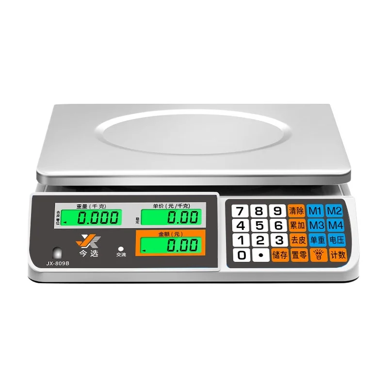 30KG Stainless Steel Electronic Scale Food Meat Counting Weighing Scale Price Computing Scale for Store Supermarket JJ410