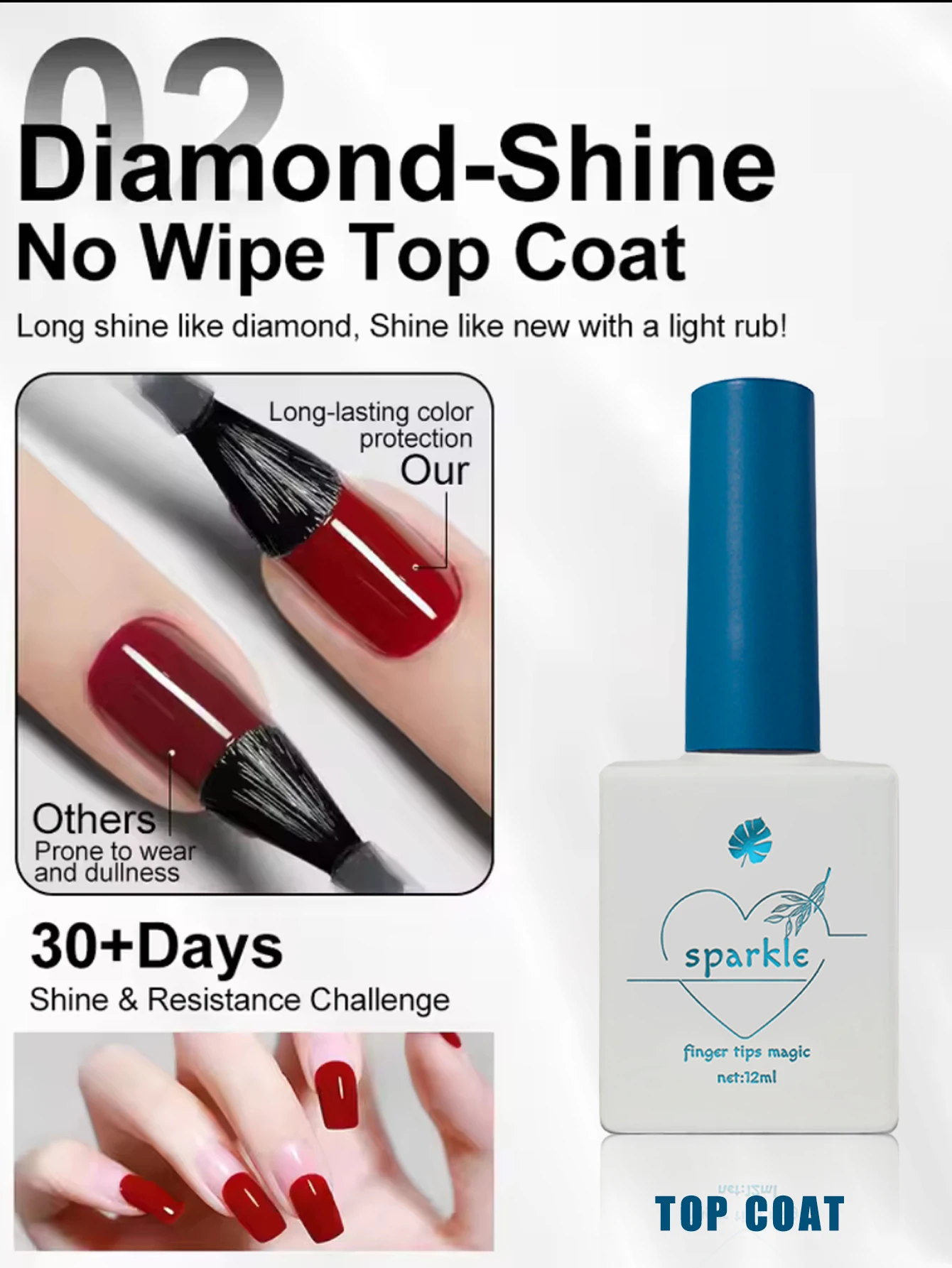 1/2/3PCS 12ML Soak Off Matte Top Base Coat for Nails UV Gel Polish Semi Permanent Functional Manicure Top Base Coat Varnish