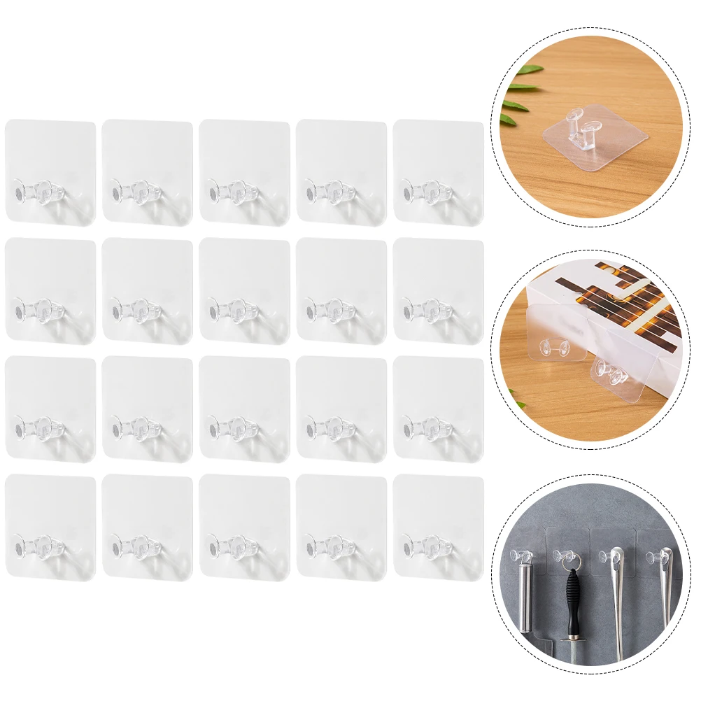 

20 Pcs No Trace Hook Cable Organiser Wire Organizer Cables Desk Arrangement Sticker Office Holder