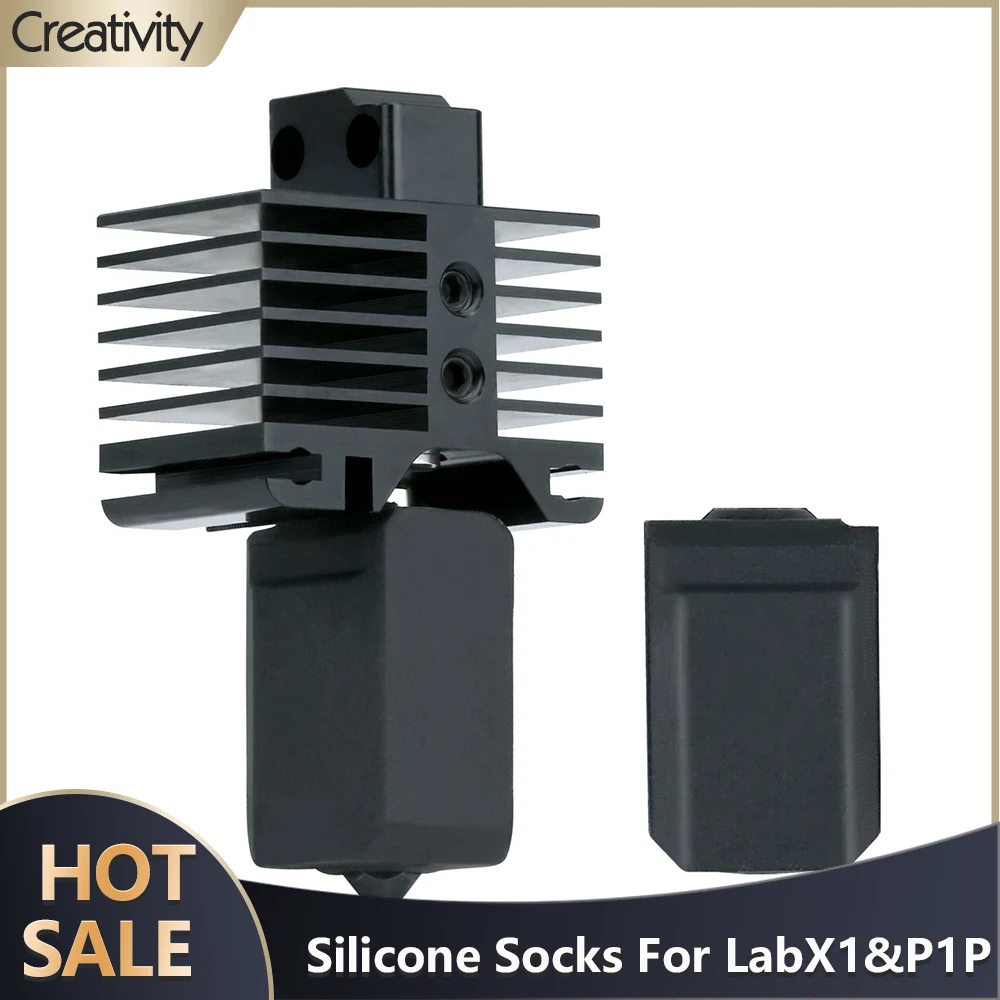 3D Printer Lab x1 Silicone Socks High-temperature Wear-resistant Black For Bam buLab X1 P1P 3D Printer Hotend Extruder Head