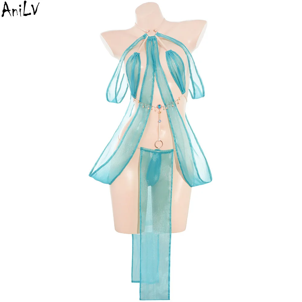 

AniLV Chinese Hanfu Goddess Western Regions Dancer Dress Sexy Lingerie Women Temptation Pajamas Outfits Erotic Costumes