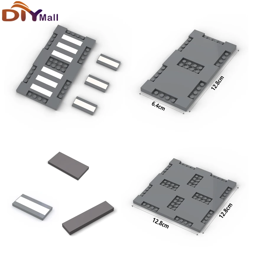 

City Road Street Baseplate Building Board with Pedestrian Crossing Compatible with legoeds Puzzle Toys 60301 69915 71772