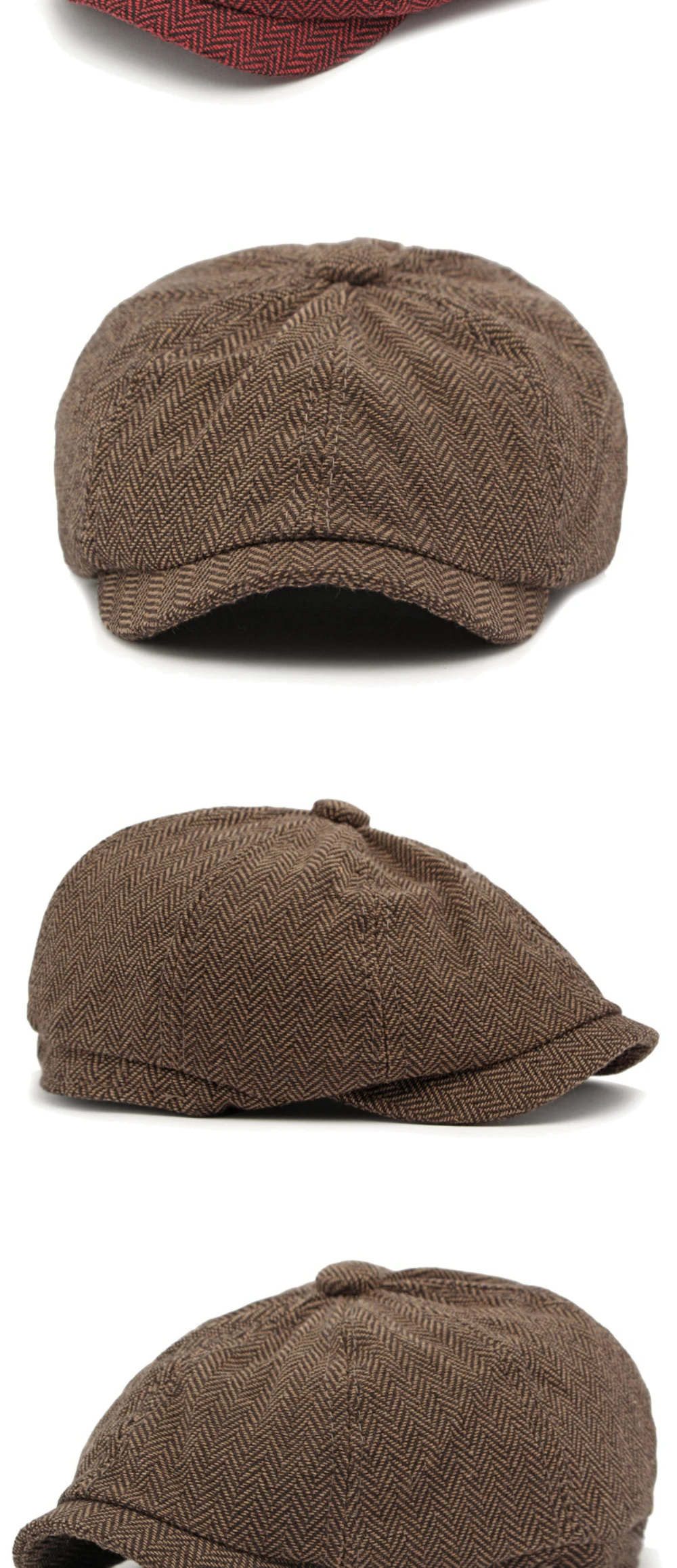 HT4608 Baskenmützen für Männer und Frauen, Künstler- und Maler-Baskenmütze, achteckige Baskenmütze, gestreifte Ivy-Flachmütze für Herren und Damen, Baskenmützen für Frühling, Herbst und Winter. – Detail 10