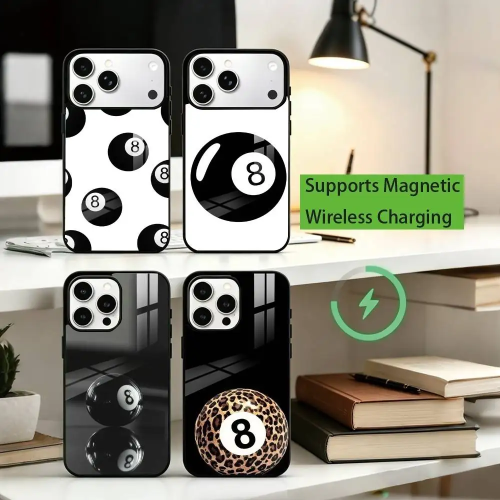

P-Pool ball Phone Case For iPhone17,16,15,14,13,12,11 Plus,Pro Allows magnetic wireless charging