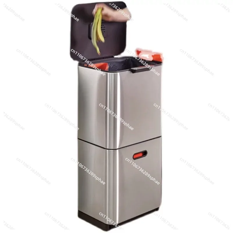 Garbage classification High value light luxury double-layer trash can Large capacity anti-odor 30061