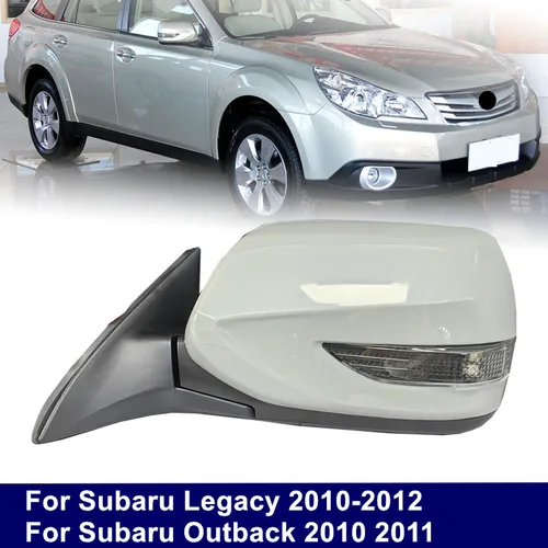 Conjunto de espejo lateral para Subaru Legacy 2010-2012 para Outback 2010 2011 espejo retrovisor lateral de puerta 9 pines sin pintar