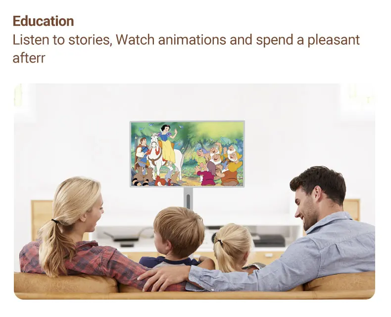 23.8 Inch Portable Rotating Wireless 4+64GB Interactive Display Touch Screen Moving Floor Standing Smart TV s