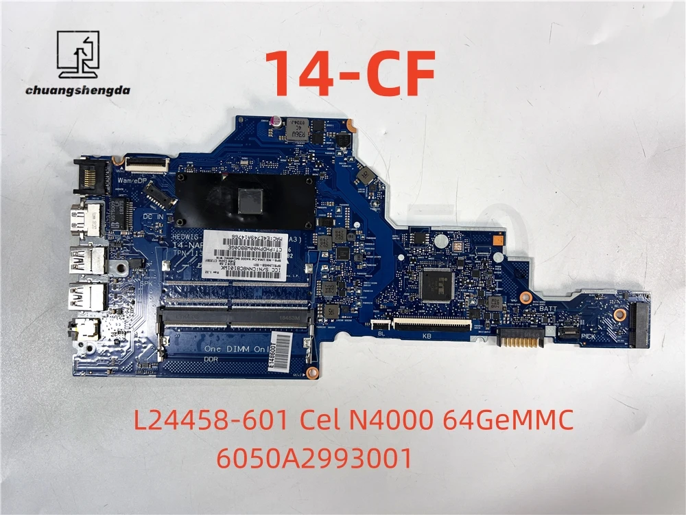 LAPTOP MOTHERBOARD FOR HP 14-CF L24458-601 with CelN4000 64GeMMC Fully Tested to Work Perfectly