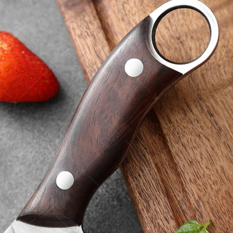 Kitchen Knife Boning Knife Meat Cleaver Stainless Steel Handmade Forged Chef\'s Knife Butcher Knife for Household  Wooden Handle
