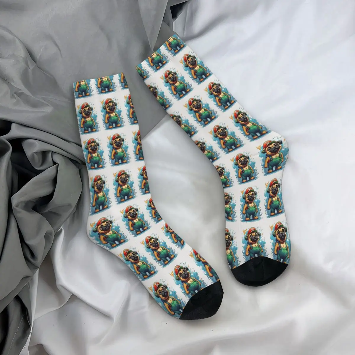 Canalizador Unisex Pug 1 Happy Socks, meias para caminhadas de inverno, Street Style, Crazy Sock, nostalgia dos anos 80