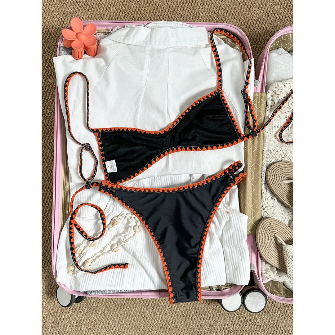 2026 Blumenmuster Bikini Damen Bademode Zweiteiliger Bikini-Set Brasilianischer Badeanzug Badebekleidung V8205 – Detail 10